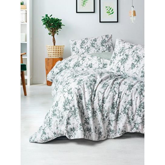 Cotton Box Flanel Çift Kişilik Nevresim Takımı Casey Petrol