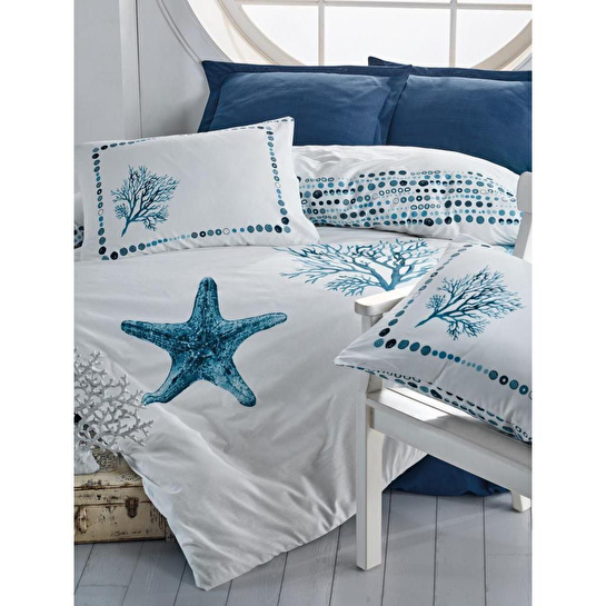 Cotton Box Maritime Çift Kişilik Nevresim Takımı Star Lacivert