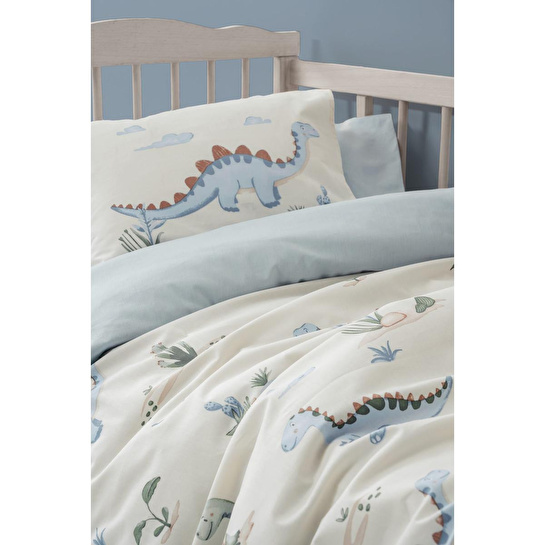 Cotton Box Bebek Nevresim Takımı Dinoro Mavi