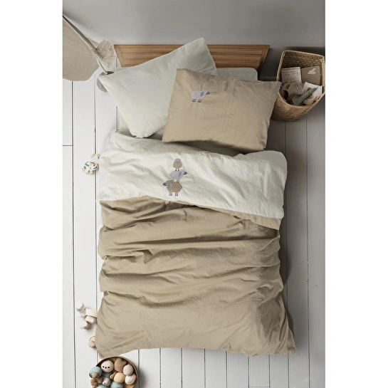 Cotton Box Cuddly Nakışlı Bebek Nevresim Takımı Lamp Bej