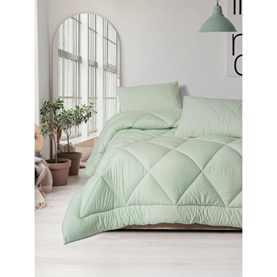 Cotton Box Softwash Çift Kişilik Yorgan Seti Adaçayı 180x200 Lastikli Çarşaf