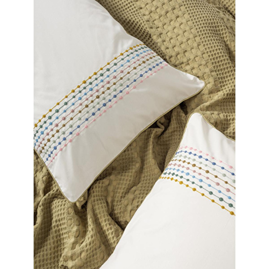 Cotton Box Aura Tek Kişilik Pike Takımı Pebble Hardal