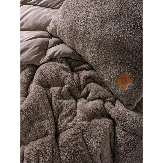 Cotton Box Tek Kişilik Peluş Yorgan Seti Bej 155x215 Cm