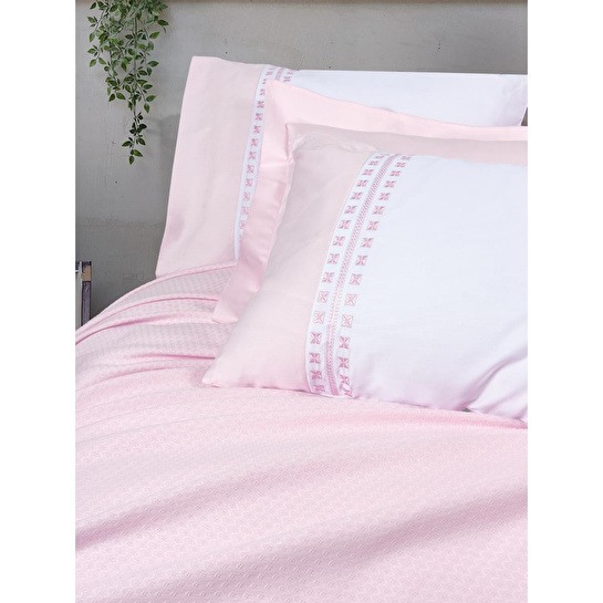 Cotton Box Lusso Bambu Çift Kişilik Pike Takımı Spruce Pudra