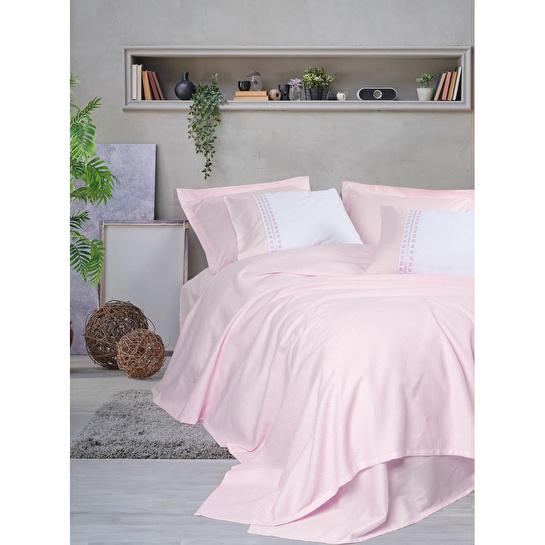 Cotton Box Lusso Bambu Çift Kişilik Pike Takımı Spruce Pudra