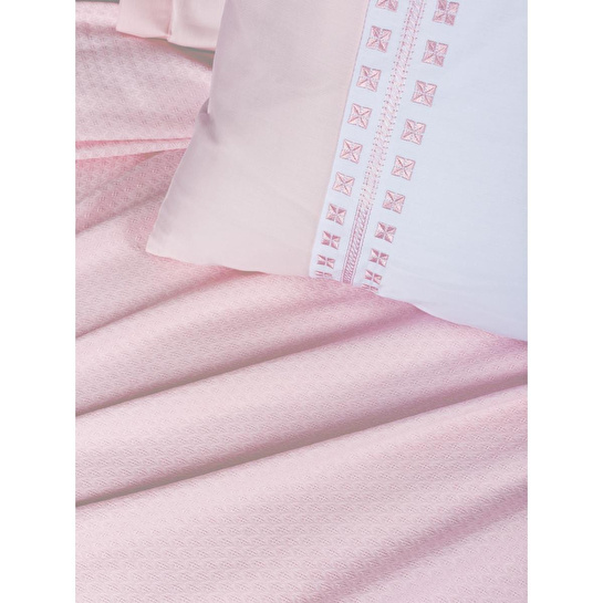 Cotton Box Lusso Bambu Çift Kişilik Pike Takımı Spruce Pudra