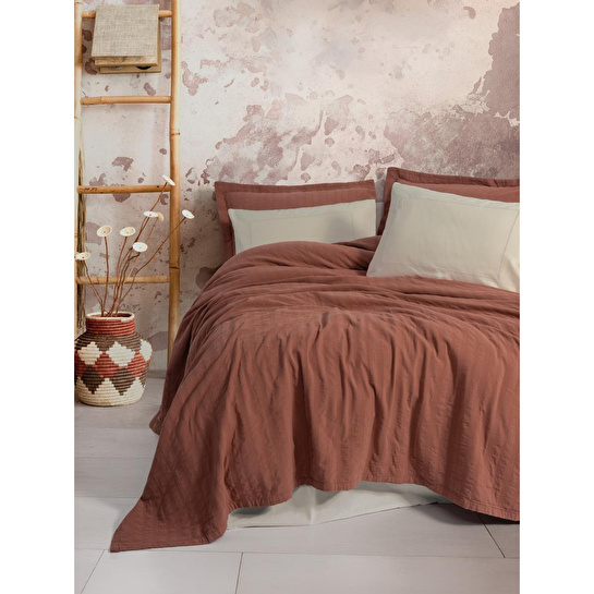 Cotton Box Natura Çift Kişilik Yatak Örtüsü/pike Takımı Vilo Kiremit