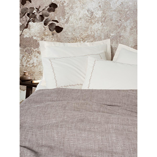 Cotton Box Embrova Şönil Çift Kişilik Yatak Örtüsü/pike Takımı Loom Bej