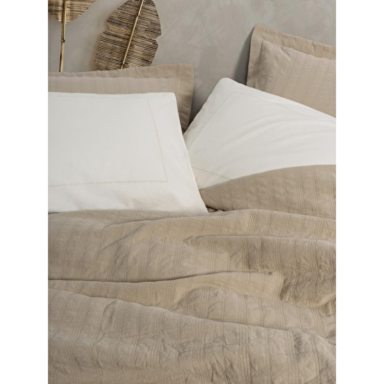 Cotton Box Natura Çift Kişilik Yatak Örtüsü/pike Takımı Vilo Bej