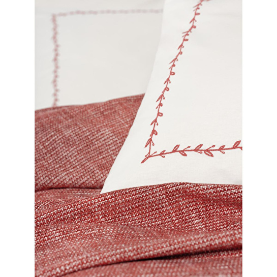 Cotton Box Embrova Şönil Çift Kişilik Yatak Örtüsü/pike Takımı Loom Bordo
