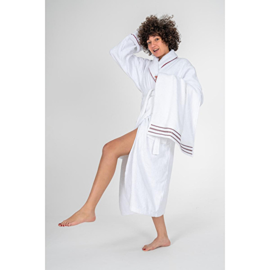 Cotton Box Classic Bornoz Seti Helya Beyaz Unisex m/l