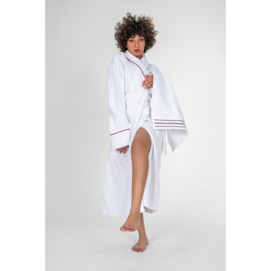 Cotton Box Classic Bornoz Seti Helya Beyaz Unisex m/l