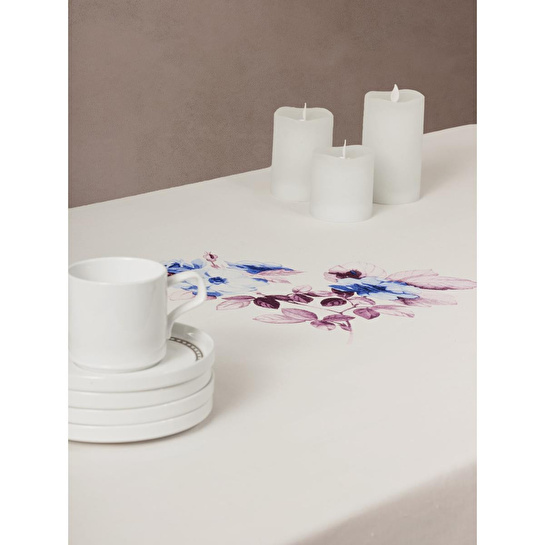 Cotton Box Pano Baskılı Masa Örtüsü Grazra Lila 170x170