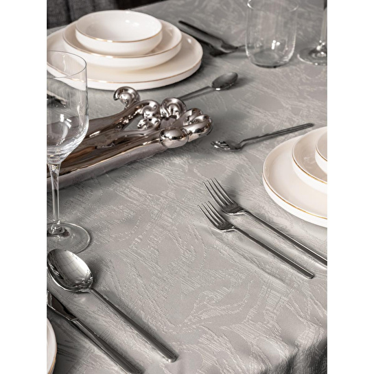 Cotton Box Jakarlı Dertsiz Masa Örtüsü Lavinia Gri 155x220