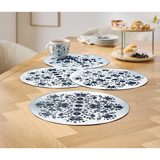 Tchibo Amerikan Servis, 4lü, Yuvarlak, Baskılı