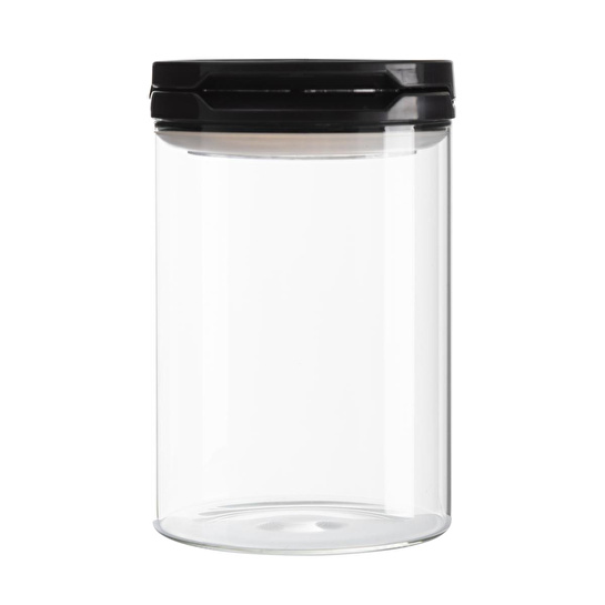 Mudo Home Cam Kavanoz Vakumlu Kapak Si̇yah 1300 Ml