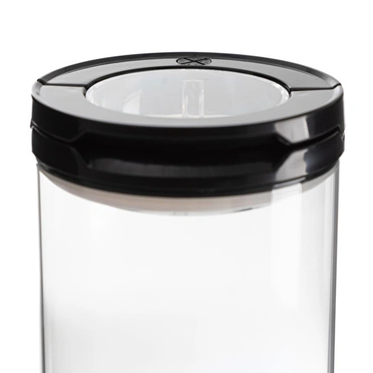 Mudo Home Cam Kavanoz Vakumlu Kapak Si̇yah 1300 Ml