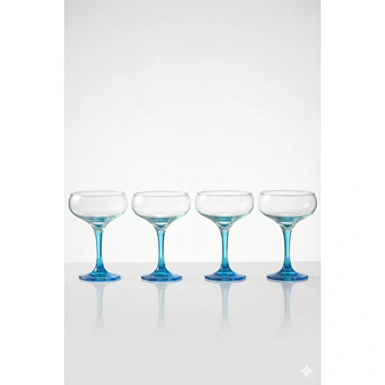 Rakle Marsilya 4'lü Cup Dondurmalık Seti Mavi-turkuaz 270 Cc