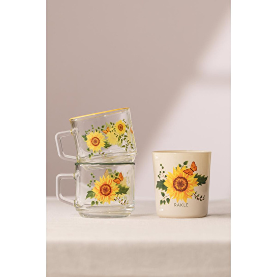 Rakle Sun Flower Stackable 3'lü Hediye Seti 180 Cc