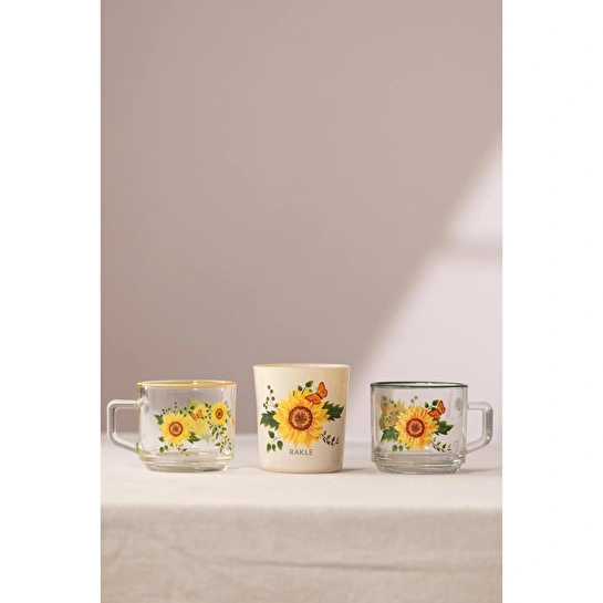 Rakle Sun Flower Stackable 3'lü Hediye Seti 180 Cc
