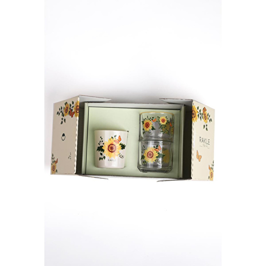 Rakle Sun Flower Stackable 3'lü Hediye Seti 180 Cc