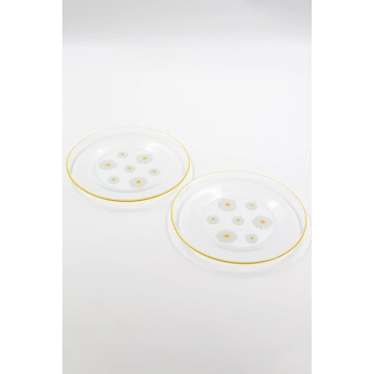 Rakle Fiona 4'lü Cam Pasta Tabağı Seti 19 Cm