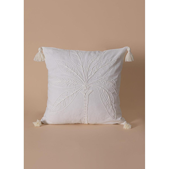 The Mia Püsküllü Kırlent Krem 45x45cm