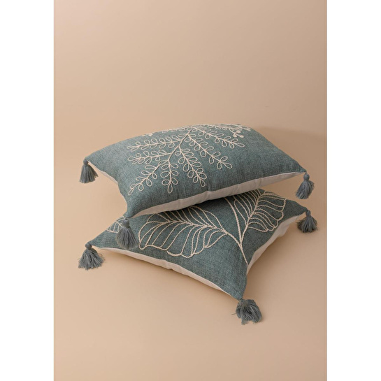 The Mia Püsküllü Kırlent Yeşil 45x45cm