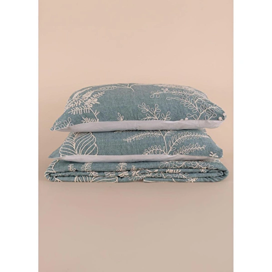 The Mia Çift Kişilik Yatak Örtüsü Seti 3 Parça Yeşil