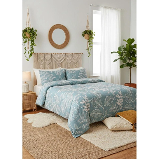 The Mia Çift Kişilik Yatak Örtüsü Seti 3 Parça Yeşil