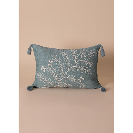 The Mia Püsküllü Kırlent Yeşil 35x50cm