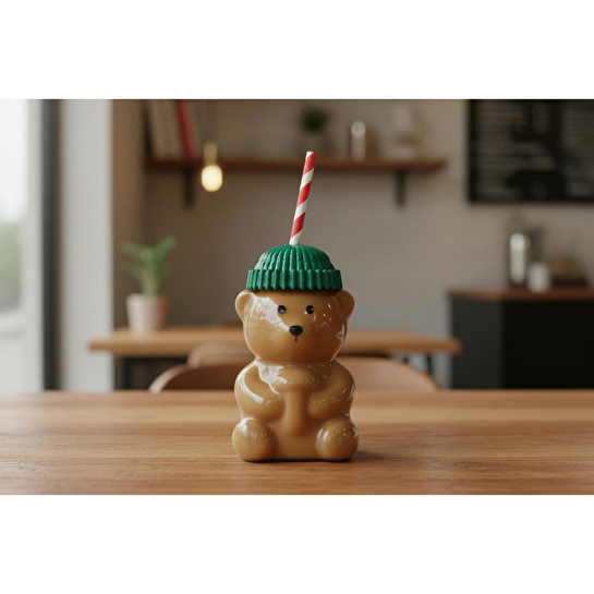 Cornella Bear Cam Barista Soğuk Ayıcıklı İçecek Bardağı 550 Ml