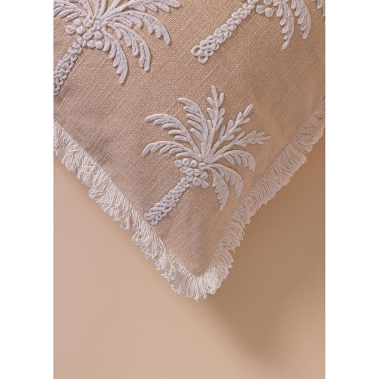 The Mia Tropikal Palmiye Desenli Kırlent Pudra 45 X 45 Cm