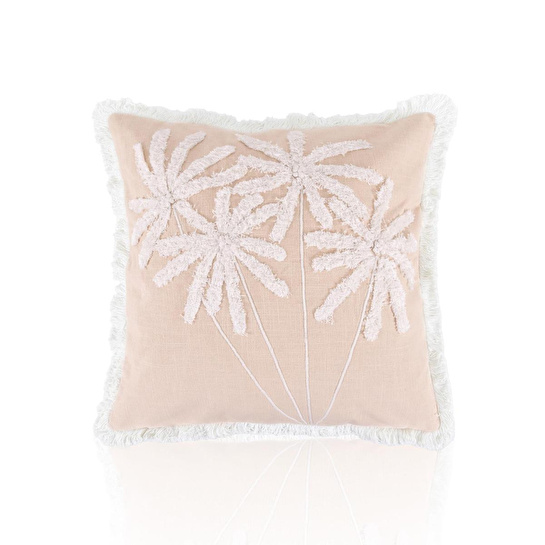 The Mia Bohem Palmiye Desenli Kırlent Pudra 45 X 45 Cm