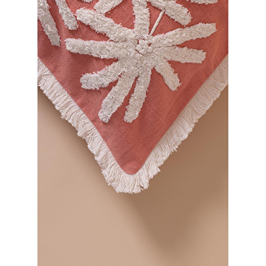 The Mia Bohem Palmiye Desenli Kırlent Somon 45 X 45 Cm