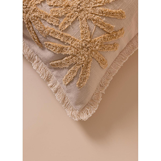 The Mia Bohem Palmiye Desenli Kırlent Bej 45 X 45 Cm