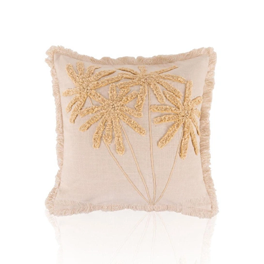 The Mia Bohem Palmiye Desenli Kırlent Bej 45 X 45 Cm