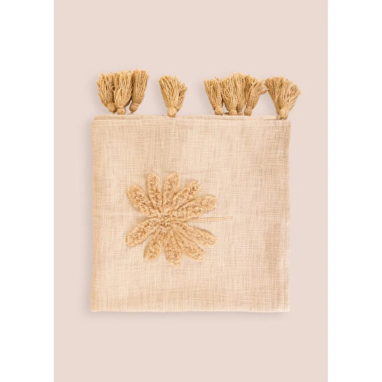 The Mia Papatya Desenli Örtü Kahverengi 130 X 170 Cm