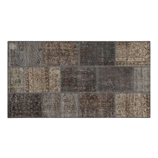 Mudo Home Li̇ma Gri̇ Patchwork Ki̇li̇m 80x150