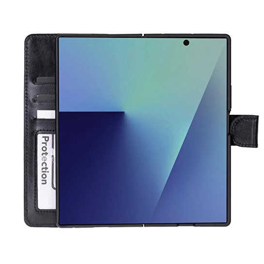 Bloominbag Aurelio Siena Onyx Black Samsung Galaxy Z Fold7 Cüzdan Kılıf
