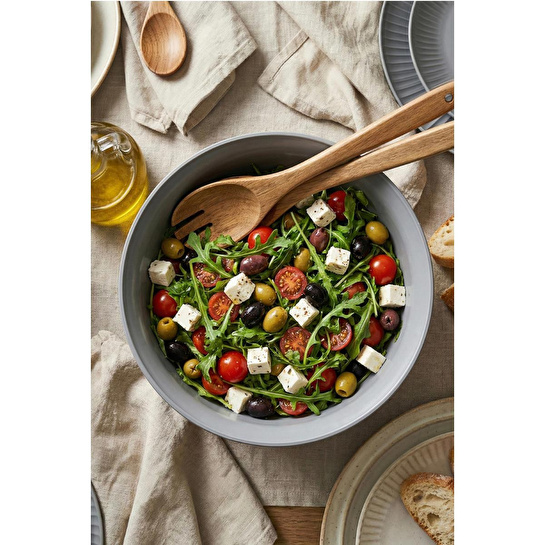 Vienev 3'lü 2 Litre Plastik Karıştırma Ve Saklama Kase Seti Gri