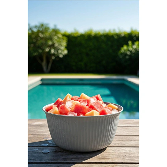 Vienev 3'lü 3 Litre Plastik Karıştırma Ve Saklama Kase Seti Gri