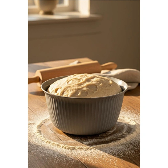 Vienev 3'lü 3 Litre Plastik Karıştırma Ve Saklama Kase Seti Gri