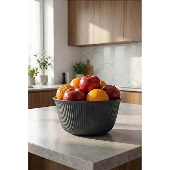 Vienev 3'lü 2 Litre Plastik Karıştırma Ve Saklama Kase Seti Antrasit