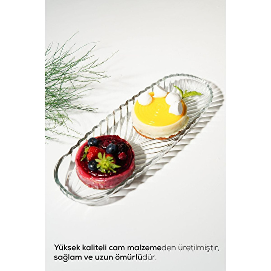 Vienev Büyük Sunumluk Cam Kayık Tabak