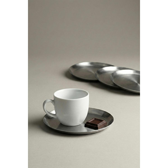 Vienev 4'lü Gümüş Renk Tabak Seti - Çerez Ve Meyve Sunum Tabağı