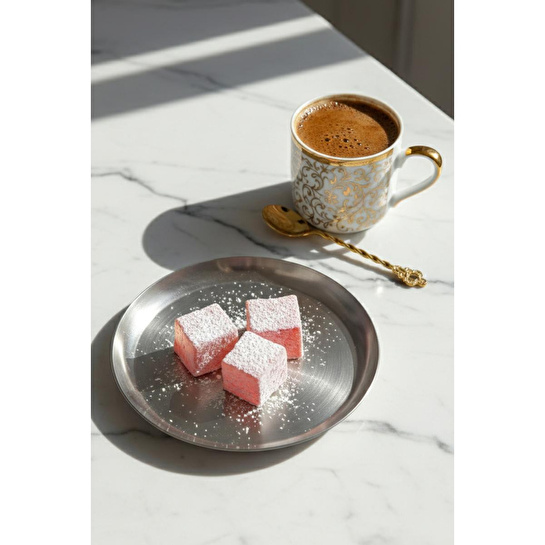 Vienev 4'lü Gümüş Renk Tabak Seti - Çerez Ve Meyve Sunum Tabağı