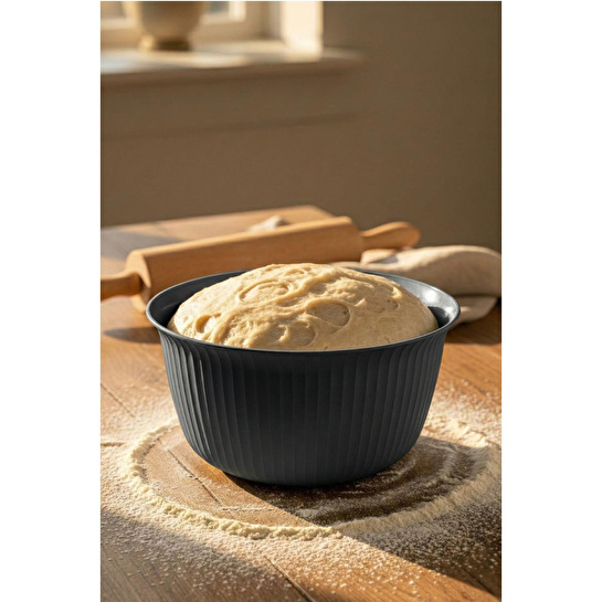 Vienev 3'lü 3 Litre Plastik Karıştırma Ve Saklama Kase Seti Antrasit