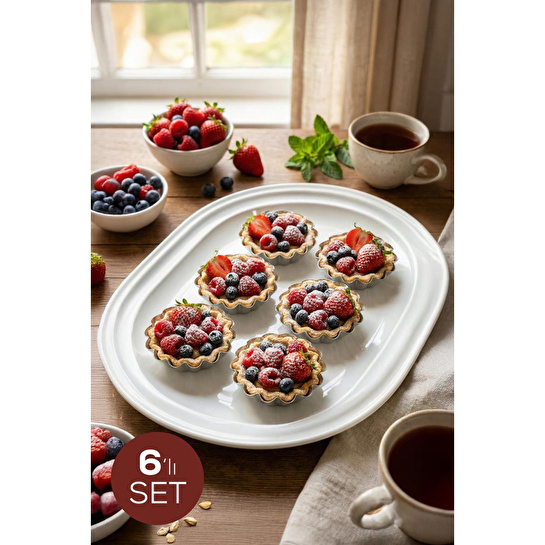 Vienev Küçük Boy 6'lı Metal Tırtıklı Tartolet Ve Porsiyonluk Kek Kalıbı Seti