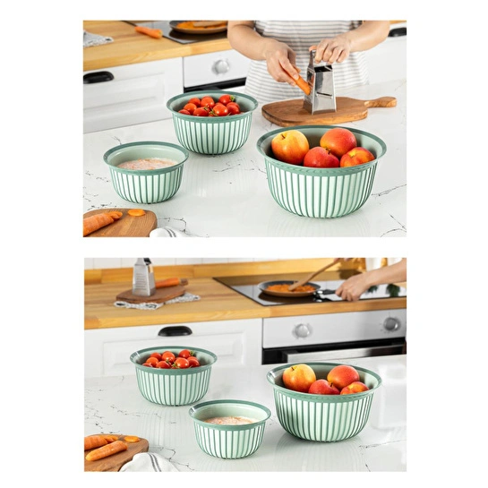 Vienev 3'lü Linea Kase Seti Yeşil 1x(1, 2, 3 Li̇tre)